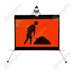 Roll Up Sign & Stand - Workers Ahead Construction Warning Roll Up Sign Stand